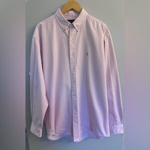 Ralph Lauren Blake Long-Sleeve Button-Up Polo Pink Mens Sz XL Basic Classiccore